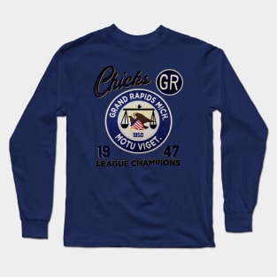 Grand Rapids Chicks • AAGPBL Patch • Grand Rapids, Michigan Long Sleeve T-Shirt